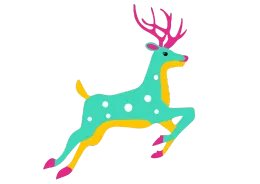 Aldebert le Cerf, la mascotte du kit d'animation Polychromia.